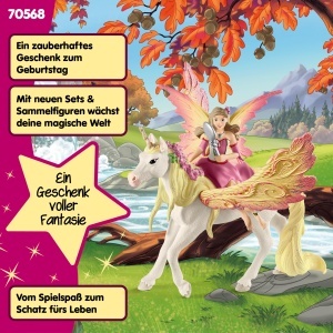 Figurina Feya cu Pegasus-Einhorn Schleich BAYALA Detalii fine, 3 piese, 5 ani - Img 7