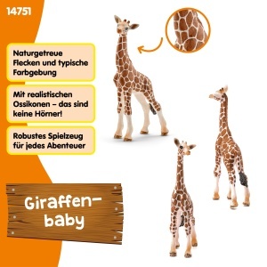 Figurina Giraffe Baby Schleich 14751 7 x 4 x 12 cm Pentru copii de la 3 ani - Img 2