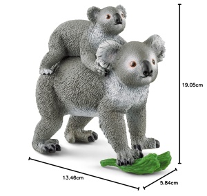 Figurina Koala Mama cu Pui Schleich WILD Life, 3 Piese, Design Detaliat - Img 4
