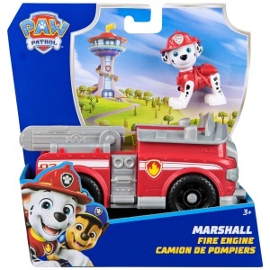 Figurina PAW Patrol Marshall cu Vehicul de Pompieri 7 cm Plastic Reciclat - Img 2