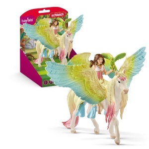 Figurina Schleich BAYALA Surah cu Pegasus Stralucitor, 3 Piese, pentru Copii de la 5 Ani