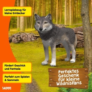 Figurina Wolf American 14991 Schleich, 9 x 2 x 6 cm, Detalii Realiste - Img 6