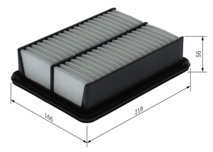 Filtru de aer Bosch S0691 pentru auto - inaltime 56mm, latime 165.5mm, rezistenta mare - Img 5