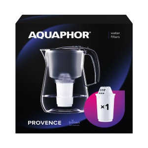 Filtru de apa AQUAPHOR Provence Negru, capacitate 4.2l, include 1 cartus A5 - Img 1
