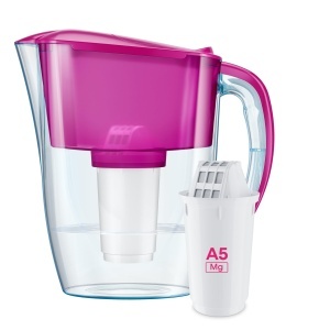 Filtru de apa AQUAPHOR Smile Cyclamen, 2.9L, design compact, include 1 cartus A5 - Img 2