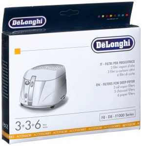 Filtru pentru Friteuza DeLonghi F8-F1000, set 12 piese, negrualb