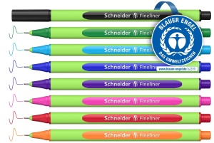 Fineliner Schneider Line-Up, 0,4 mm, 8 culori, din plastic biobazat