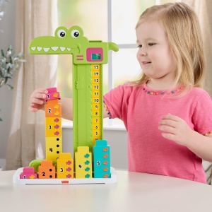 Fisher-Price JCT13 Jucarie Educativa pentru Copii Krokodil cu Numere si Blocuri Stivuibile - Img 2