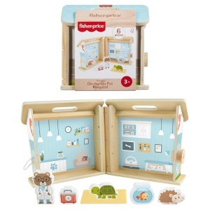 Fisher-Price Set Animal Clinic Portabil JFG07 Lemn FSC 6 Piese