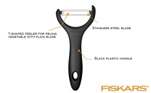 Fiskars Essential Gemuseschaler 1065599 Negru Lama din Otel Inoxidabil - Img 3