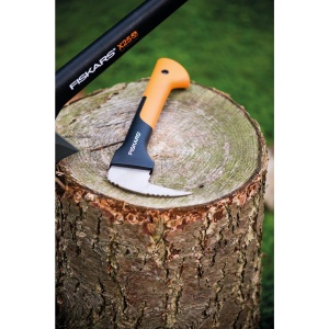 Fiskars Hand-Sappie pentru prelucrarea lemnului, lungime: 34,8 cm, maner din plastic armat cu lama din otel calit/fibra de sticla, inclusiv capac de protectie, negru/portocaliu, WoodXpert, XA2, 1003622 - Img 2