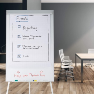 Flipchart cu tablou magnetic Relaxdays, inaltime ajustabila, 90 x 60 cm, alb - Img 5