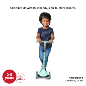 Flyer Glider Jr., Trotineta Radio Flyer cu directie, turcoaz, pentru copii cu varste cuprinse intre 2 si 5 ani - Img 4