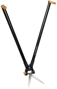 Foarfeca multifunctionala pentru gard viu si gazon Fiskars PowerLever GS53, lungime 91 cm, negruportocaliu