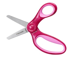 Foarfeca pentru copii Fiskars Glitter, 13 cm, roz, pentru dreptaci si stangaci - Img 1