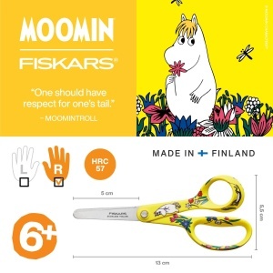 Foarfeca pentru copii Fiskars X Moomin, 13 cm, din otel inoxidabil, design Snorkfraulein - Img 2