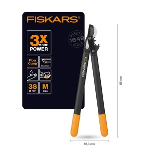 Foarfeca pentru crengi Fiskars PowerGear II L74 55 cm NegruPortocaliu Antiaderenta - Img 7