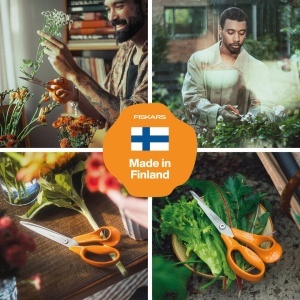 Foarfeca universala Fiskars Classic, 21 cm, otel inoxidabil, maner ergonomic, portocalie - Img 3