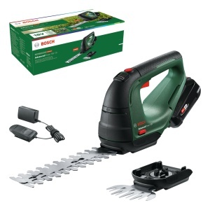 Foarfece de iarba cu acumulator Bosch AdvancedShear 18V-10 (1 baterie de 2,0 Ah, sistem de 18 volti, taie pana la 85 m2 per incarcare a bateriei, cu lama de forfecare pentru arbusti si iarba, intr-o cutie) - Img 1
