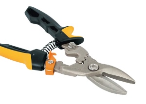 Foarfece de tabla Fiskars, taiere dreapta, cu pana la 40% mai multa forta, lungime 25 cm, otel/plastic, negru/portocaliu, PowerGear, 1027207 - Img 2