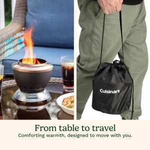 Foc de tabara Cuisinart 19 cm, ultramobil, cu suport pentru lemne si peleti - Img 3