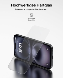 Folie de protectie din sticla Belkin pentru iPhone 17 Pro Max, rezistenta la zgarieturi, 2 bucati - Img 2