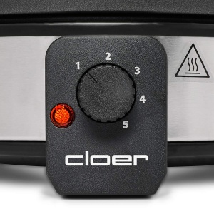 Fondue Cloer 6679 pentru 8 persoane, oala din aluminiu acoperit, inclusiv protectie impotriva stropilor, 8 furculite cu coduri de culoare 1,5 litri, 1000 W, argintiu, negru - Img 4