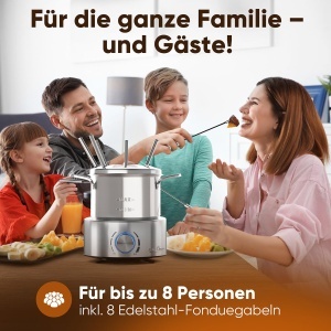 Fondue electric ProfiCook PC FD 1288, 1.2L, 800W, inox, pentru 8 persoane - Img 3