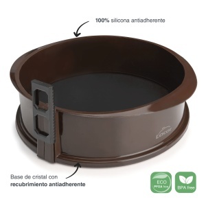 Forma de copt Lacor 66775 silicon demontabil maro 27x27x8 cm - Img 3