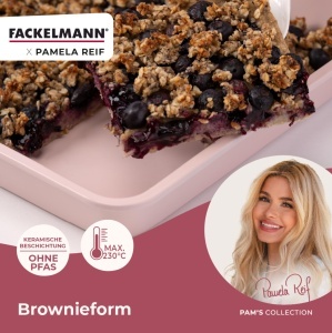 Forma de copt pentru brownie Fackelmann x Pamela Reif, 23x23x4 cm, Pastel Rosa - Img 2