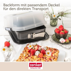Forma de copt Zenker Bake Go 24x24 cm cu capac transportabil si strat antiaderent - Img 6