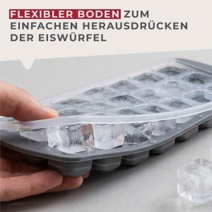 Forma de gheata Fackelmann cu 21 compartimente, transparenta si aschgrie, 30 x 12 cm - Img 3