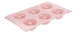 Forma de Gugelhupf Mini Dr. Oetker, 6 forme, Platinsilikon, Roz Corai