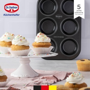 Forma pentru briose Dr Oetker Classic 6 forme otel negru antiaderenta rezistenta la caldura 230degC - Img 2