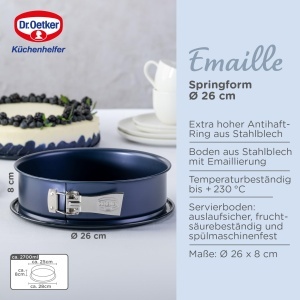 Forma rotunda Dr Oetker Springform O 26 cm email rezistent albastru inchis - Img 3