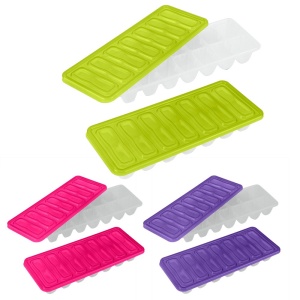 Forme de gheata METALTEX 253518, set 2 bucati, cu capac, din plastic, culori sortate