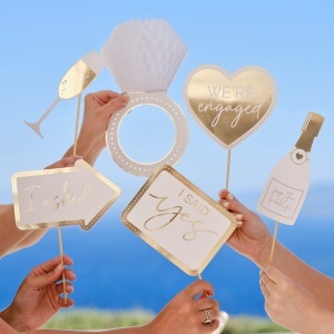 Fotorequisit pentru petreceri de logodna, Ginger Ray, 10 piese, personalizabil