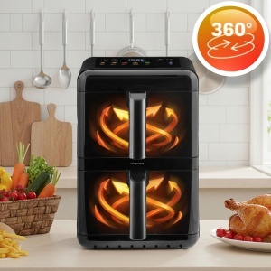 Friteuza cu aer cald Berdsen - 11,6 l, 3000 W, 9 programe, negru - Img 2