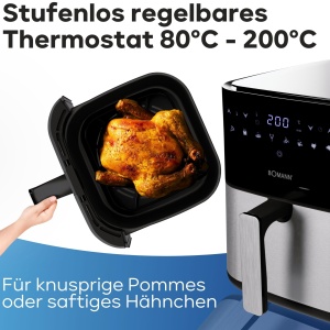 Friteuza cu aer cald Bomann FR 6069 H CB - 5L, 1450W, inox - Img 5