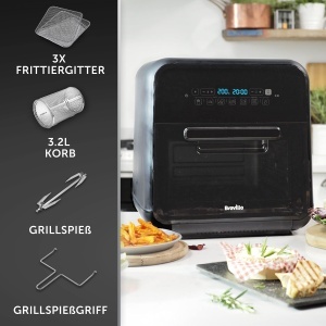 Friteuza cu aer cald Breville Halo VDF127X, 10 l, 2000 W, negru si gri - Img 6