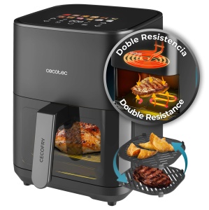 Friteuza cu aer cald Cecotec CecofryGrill Duoheat 4000, 4L, 1900W, temperatura 40-200C