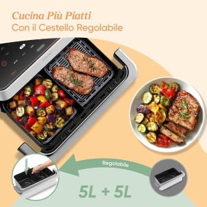 Friteuza cu aer cald COSORI 10L, 2800W, alba, 7 in 1 - Img 3