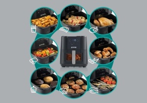 Friteuza cu aer cald Gorenje AF1350DWB, 5.4L, 1350W, Negru, 8 programe automate - Img 4