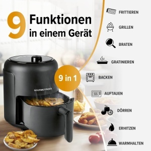 Friteuza cu aer cald GOURMETmaxx 2.3L, 1000W, Timer 60 min, Rapid-Air - Img 9