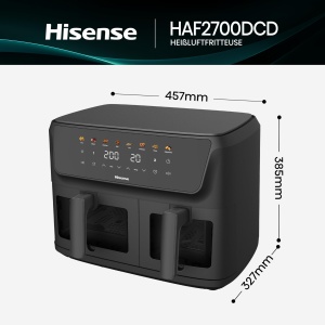 Friteuza cu aer cald Hisense HAF2700DCD 11L Negru 2700W 8 programe presetate - Img 3