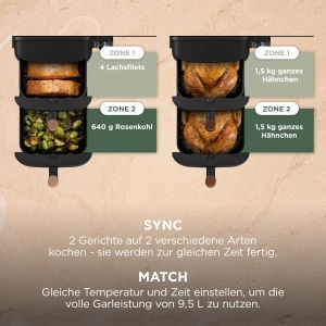 Friteuza cu aer cald Ninja Double Stack XL, 9,5 L, 6-in-1, NegruCupru - Img 7