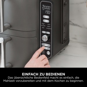 Friteuza cu aer cald Ninja Double Stack XL, 9.5L, 6 functii, gri - Img 9
