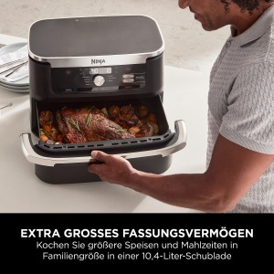 Friteuza cu aer cald Ninja Foodi FlexDrawer AF500EU, 10.4L, Negru - Img 4
