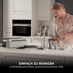 Friteuza cu aer cald Ninja Foodi FlexDrawer AF500EUSD, 10.4L, Dual Zone, Auriu - Img 13