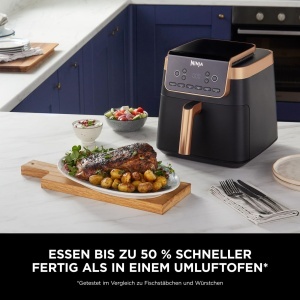 Friteuza cu aer cald Ninja MAX PRO AF180EUCP 62L NegruCupru Antiaderenta Economie de Energie - Img 7